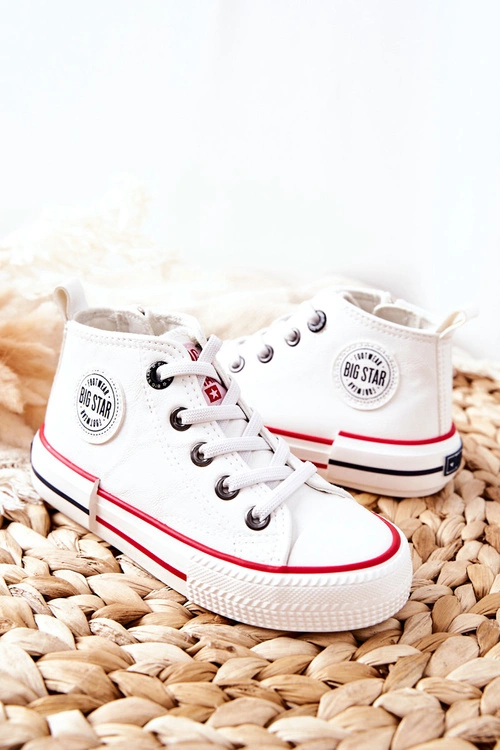 Dziecięce Wysokie Trampki BIG STAR II374004 Białe