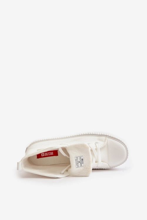 Damskie Ocieplane Trampki Z Eko Skóry Big Star OO274788 Białe