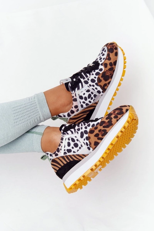 Zamszowe Sportowe Buty Na Platformie GOE HH2N4003 Brązowe