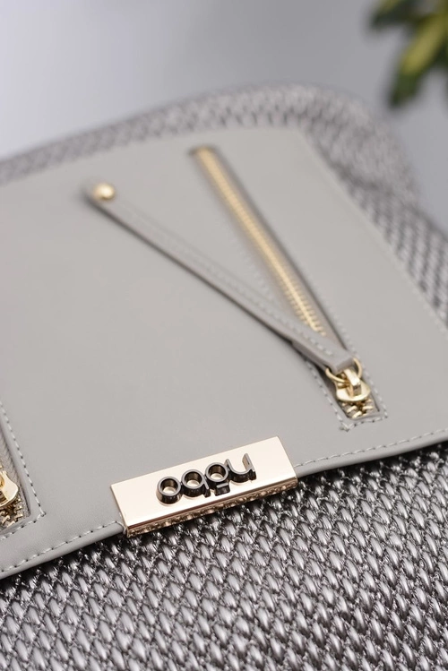 Damska Duża Szaro Srebrna Torebka Nobo