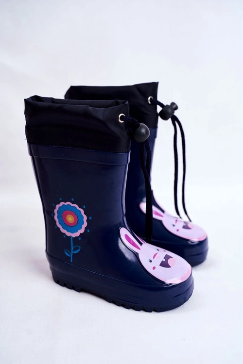 Dziecięce Gumowe Kalosze Granatowe Królik Mordeso
