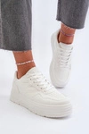 Sneakersy Damskie Na Platformie Białe Axivana