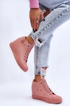 Wysokie Trampki Na Ukrytym Koturnie Big Star LL274036 Różowe