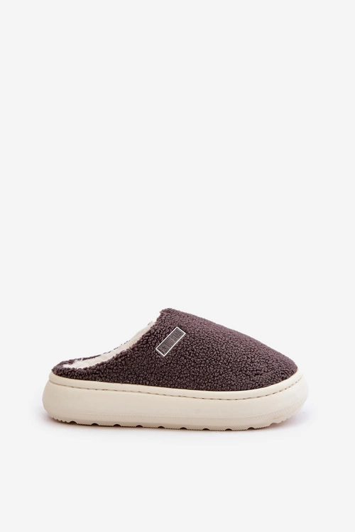 Ocieplane Kapcie Na Grubej Podeszwie Big Star MM274134 Ciemnoszare