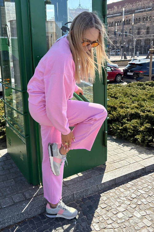 Zamszowe Sneakersy Damskie Big Star RR274243 HI-POLY SYSTEM Szaro-Różowe