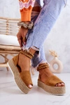 Sandałki Espadryle Na Platformie Camel Jeannie