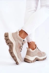 Damskie Buty Trekkingowe Trapery Memory Foam Big Star KK274363 Beżowe
