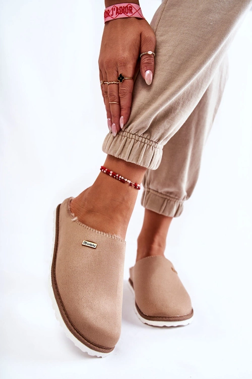 Domowe Ocieplane Klapki Papcie Inblu CS-34-011 Beżowe