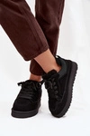 Sneakersy Damskie Ocieplane Futerkiem Czarne Cyrissa