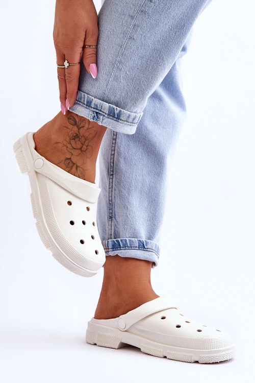 Damskie Gumowe Kroksy Białe Rabios