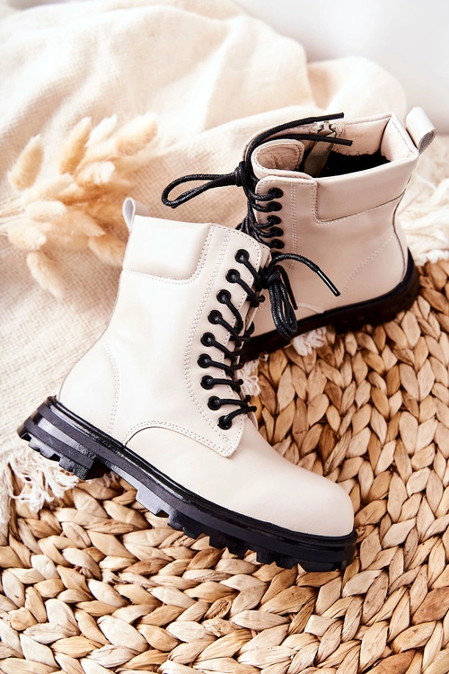 Klasyczne Dziecięce Botki Na Suwak Beżowe Clarika