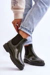 Damskie Wsuwane Kalosze Sztyblety Ciemnozielone Larone
