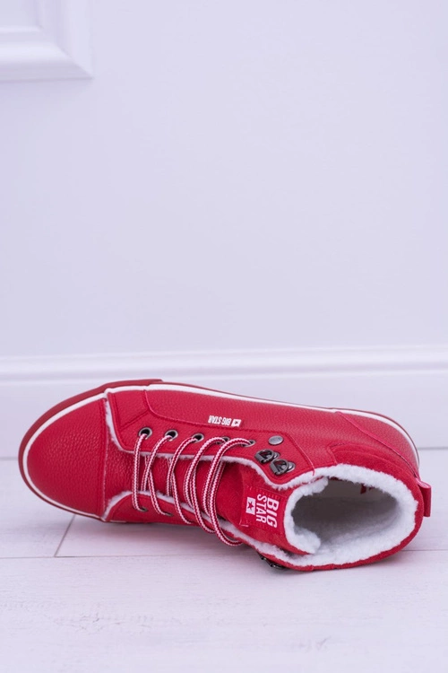 Big Star Ocieplane Czerwone Damskie Tenisówki BB274003