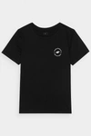 Gładki Bawełniany T-shirt Chłopięcy Regular 4FJWAW24TTSHM1859-20S Czarny