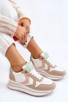 Damskie Buty Sportowe Na Koturnie Biało-Beżowe Neva