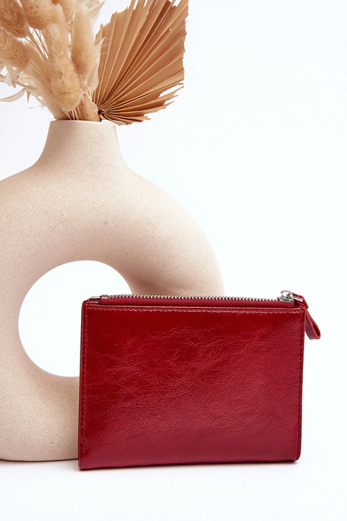Damski Portfel Z Ekoskóry Czerwony Cudea