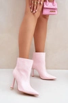 Lakierowane Botki Na Szpice Wsuwane Jasnoróżowe Seliri