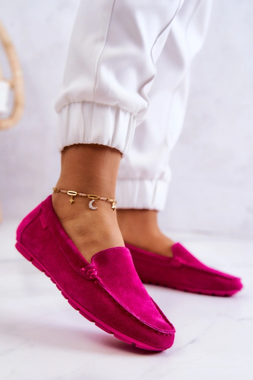 Damskie Zamszowe Mokasyny Big Star JJ274656 Fuksja