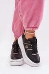 Damskie Buty Sportowe Na Platformie Czarne Caldeno