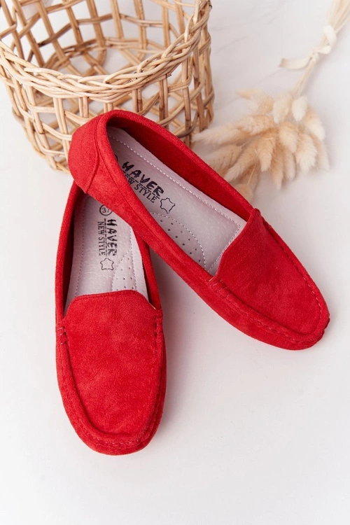 Damskie Zamszowe Mokasyny Czerwone San Marino