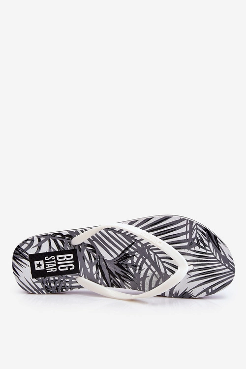 Damskie Modne Klapki Japonki Big Star LL274818 Białe