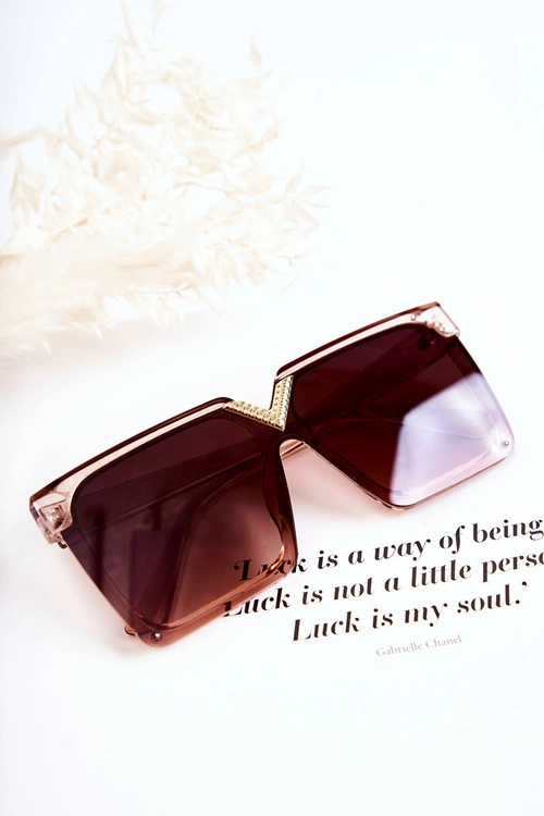 Kwadratowe Okulary Przeciwsłoneczne V130044 Brązowe