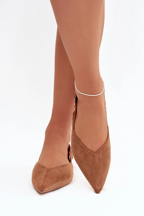 Baleriny Damskie Z Klamrą Camel Tanelia