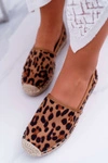 Espadryle Damskie Wsuwane Zamszowe Leopard Jungle