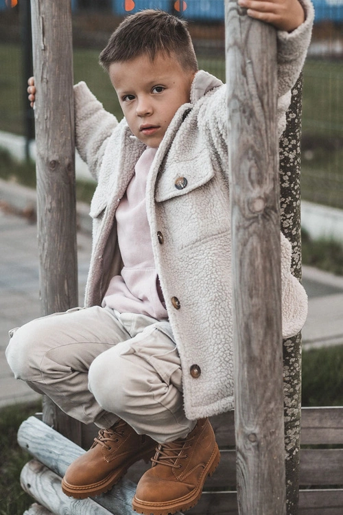 Dziecięce Ocieplane Botki Trapery Camel Cheddy