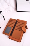 Duży Portfel Damski Z Dodatkowym Miejscem Na Karty Brązowy