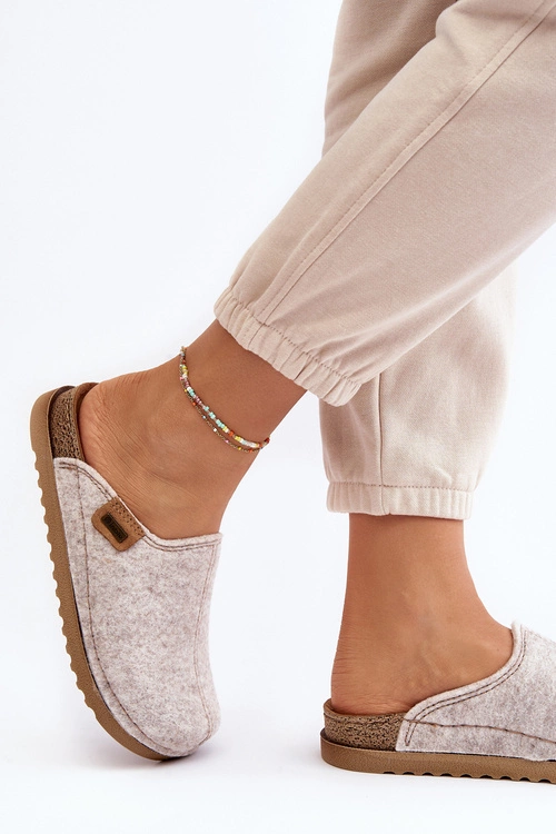 Damskie Obuwie Domowe Kapcie Inblu DJ000010 Jasnobeżowe