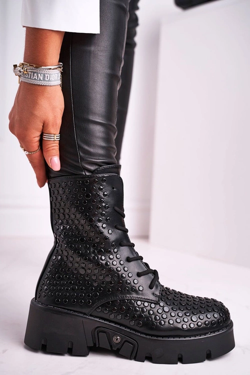 Botki Damskie Na Platformie Grunge Czarne Don't Stop