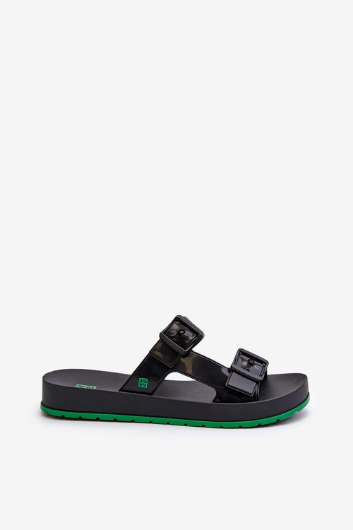 Klapki Damskie Na Płaskiej Podeszwie ZAXY LL285073 Czarne