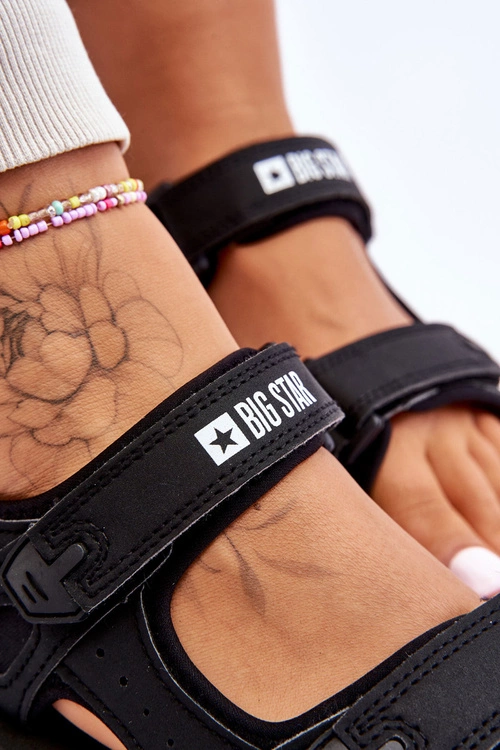 Damskie Sportowe Sandały Na Platformie Big Star LL274789 Czarne