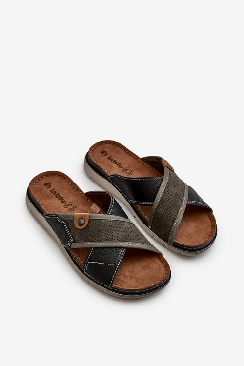 Wygodne Klapki Męskie Inblu VI000009 Szare