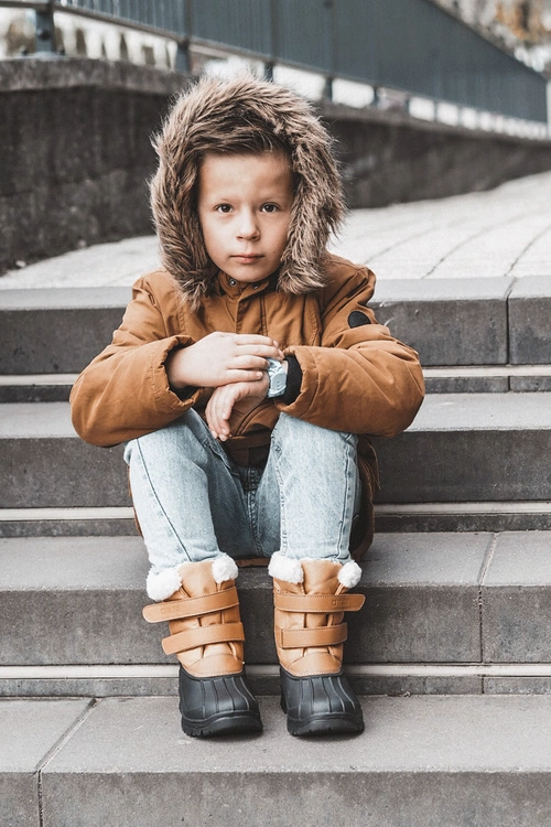 Dziecięce Śniegowce Na Rzepy Big Star KK374237 Camel