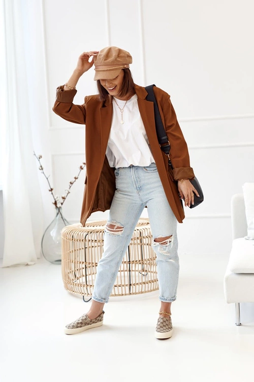 Damskie Logowane Tenisówki Slip-On Khaki Challenge