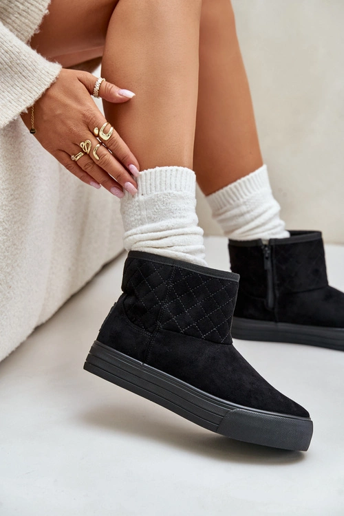 Botki Śniegowce Na Zamek Ocieplane Futerkiem Big Star OO274A522 Czarne