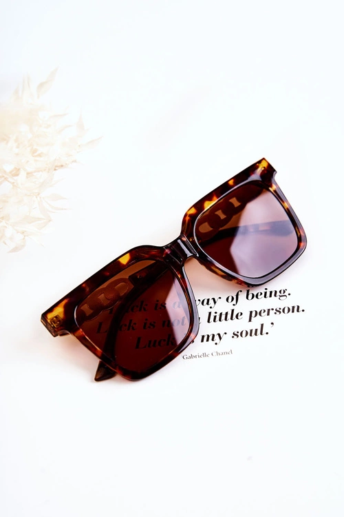 Modne Okulary Przeciwsłoneczne Marmurkowe V120043 Brązowe