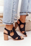 Ażurowe Sandały Na Słupku Czarne Hey Lover