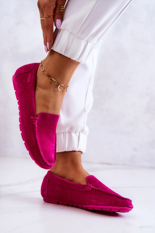 Damskie Zamszowe Mokasyny Big Star JJ274656 Fuksja