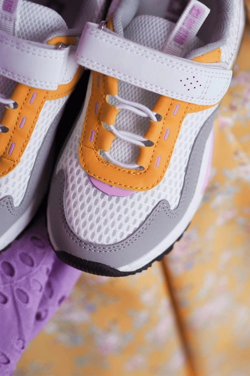 Dziecięce Sportowe Buty Na Rzep Big Star JJ374257 Biało-Żółte