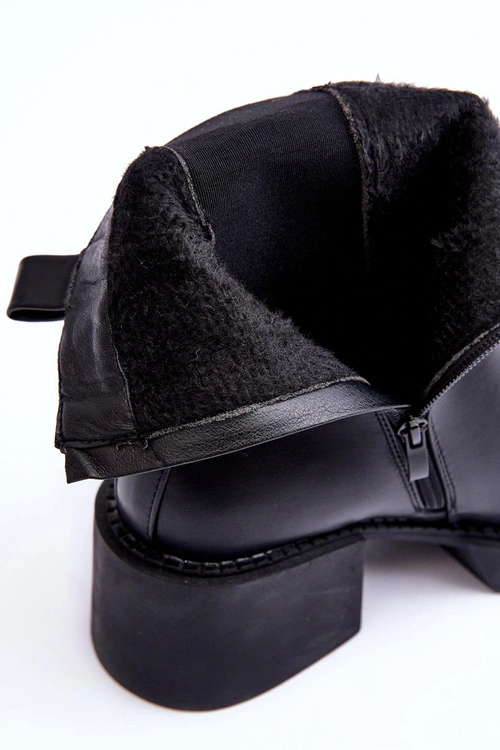 Botki Sztyblety Na Masywnym Obcasie Czarne Ironna