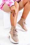 Damskie Sportowe Buty Skarpetkowe Beżowe KeSports