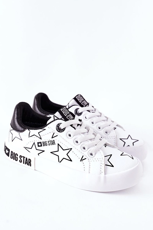 Dziecięce Skórzane Tenisówki BIG STAR II374001 Białe