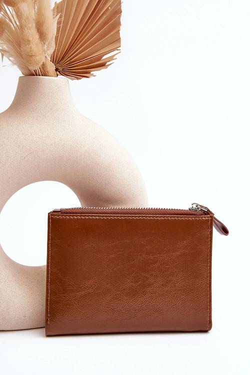 Damski Portfel Z Ekoskóry Brązowy Cudea