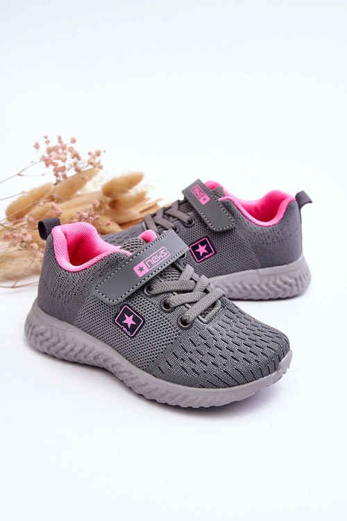 Dziecięce Buty Sportowe Na Rzep Szare Brego