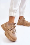 Damskie Buty Sportowe Skarpetkowe Wsuwane Beżowe Berna