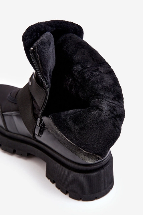 Damskie Śniegowce Na Suwak Ocieplane Czarne Zeva