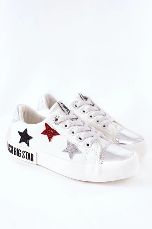 Dziecięce Skórzane Trampki BIG STAR II374032 Białe